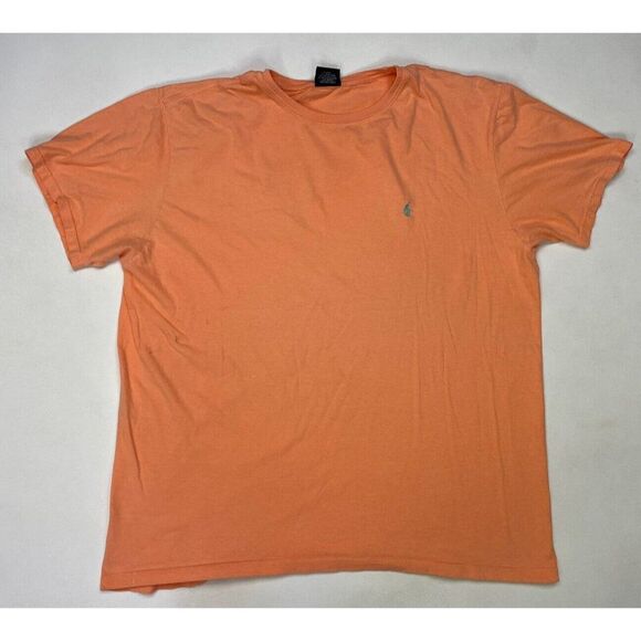 VINTAGE Polo Ralph Lauren Blank T-shirt Men XL Pastel Orange Pony - Picture 1 of 7